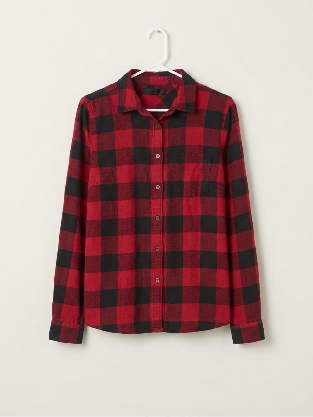 Forever 21 Red and Black Buffalo Plaid Button-Down Shirt